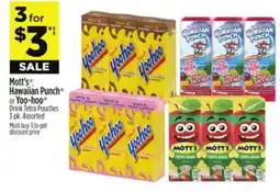 Dollar General Mott's , Hawaiian Punch or Yoo-hoo Drink Tetra Pouches offer