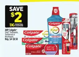 Dollar General Colgate Total Toothpaste, Toothbrush or Mouthwash offer
