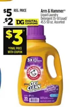 Dollar General Arm & Hammer Liquid Laundry Detergent offer