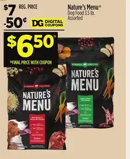 Dollar General Nature's Menu Dog Food offer