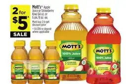 Dollar General Mott's Apple Juice or Strawberry Kiwi offer