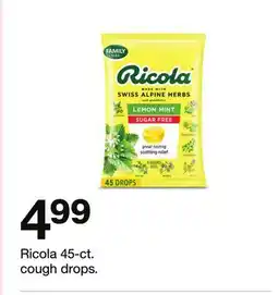 Target Ricola 45-ct. cough drops offer