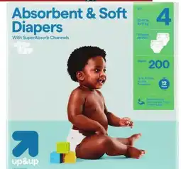 Target up&up 200-ct. absorbent & soft diapers offer