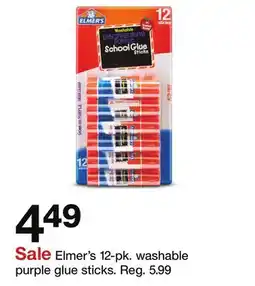 Target Elmer's 12-pk. washable purple glue sticks offer