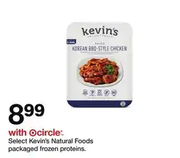 Target Kevin's Natural Foods packaged frozen proteins offer