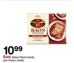 Target Select Rao's family size frozen meals offer