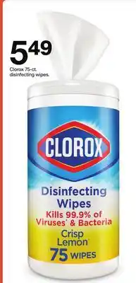 Target Clorox 75-ct. disinfecting wipes offer