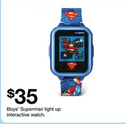 Target Boys' Superman light up interactive watch offer