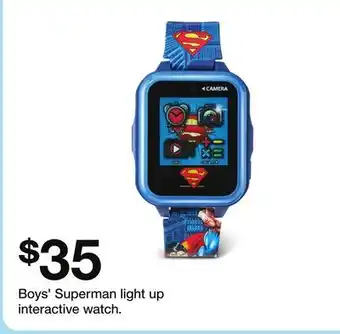 Target Boys' Superman light up interactive watch offer