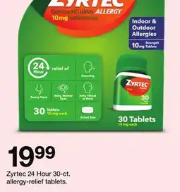 Target Zyrtec 24 Hour 30-ct. allergy-relief tablets offer