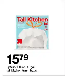 Target up&up 100-ct. 13 - gal. tall kitchen trash bags offer