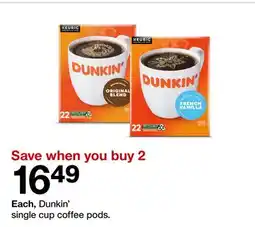 Target Dunkin' single cup coffee pods offer
