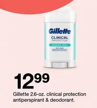 Target Gillette 2.6-oz. clinical protection antiperspirant & deodorant offer