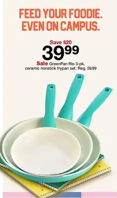 Target GreenPan Rio 3-pk. ceramic nonstick frypan set offer