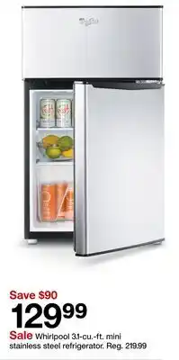 Target Whirlpool 3.1-cu.-ft. mini stainless steel refrigerator offer