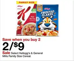 Target Select Kellogg's & General Mills family size cereal offer