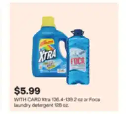CVS Xtra 136.4-139.2 oz or Foca laundry detergent 128 oz offer