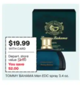 CVS TOMMY BAHAMA Men EDC spray 3.4 oz offer
