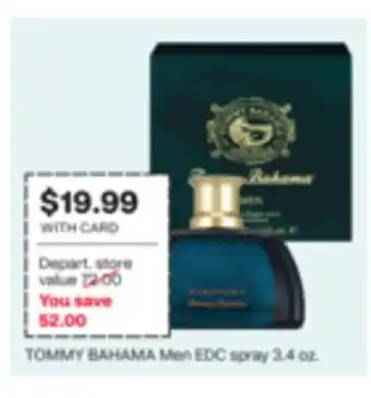 CVS TOMMY BAHAMA Men EDC spray 3.4 oz offer