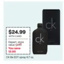 CVS CK Be EDT spray 6.7 oz offer