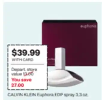 CVS CALVIN KLEIN Euphora EDP spray 3.3 oz offer
