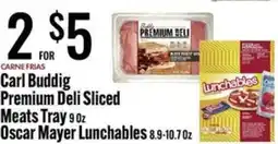 Jons International CARNE FRIAS Carl Buddig Premium Deli Sliced Meats Tray Oscar Mayer Lunchables offer