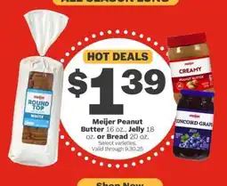 Meijer Meijer Peanut Butter, Jelly, or Bread offer