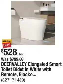 The Home Depot DEERVALLEY Elongated Smart Toilet Bidet in White with Remote, Blacko offer
