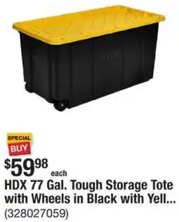 The Home Depot HDX 77 Gal. Tough Storage Tote offer