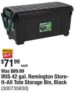 The Home Depot IRIS 42 gal. Remington Store- It-All Tote Storage Bin offer