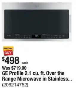 The Home Depot GE Profile 2.1 cu. ft. Over the Range Microwave in Stainless offer