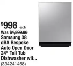 The Home Depot Samsung 38 dBA Bespoke Auto Open Door offer