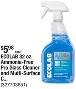 The Home Depot Ecolab ammonia-free pro glass cleaner offer