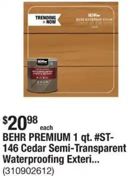 The Home Depot Behr premium offer