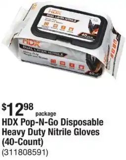 The Home Depot HDX Pop-N-Go Disposable Heavy Duty Nitrile Gloves offer