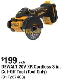 The Home Depot Dewalt 20v xr cordless 3 in. cut-off tool offer