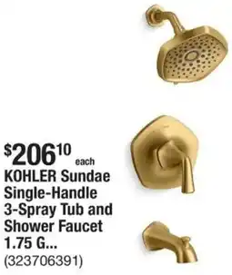 The Home Depot KOHLER Sundae Single-Handle 3-Spray Tub offer
