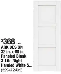 The Home Depot ARK DESIGN Paneled Blank 3-Lite Right Handed White offer