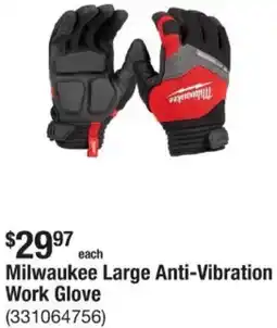 The Home Depot Milwaukee Large Anti-Vibration Work Glove offer