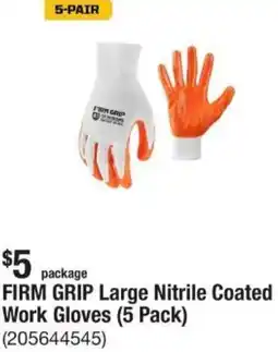 The Home Depot FIRM GRIP Large Nitrile Coated Work Gloves offer