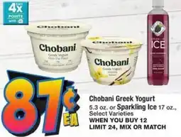 Albertsons Chobani Greek Yogurt or Sparkling Ice offer