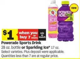 Meijer Powerade Sports Drink or Sparkling Ice offer