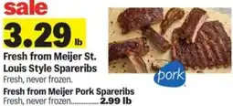 Meijer Fresh from Meijer Pork Spareribs offer