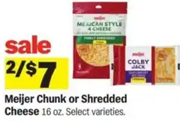 Meijer Meijer Chunk or Shredded Cheese offer