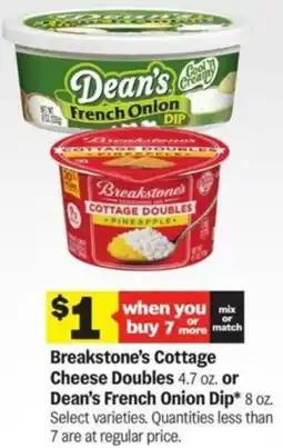 Meijer Breakstone's Cottage Cheese Doubles or Dean's French Onion Dip offer