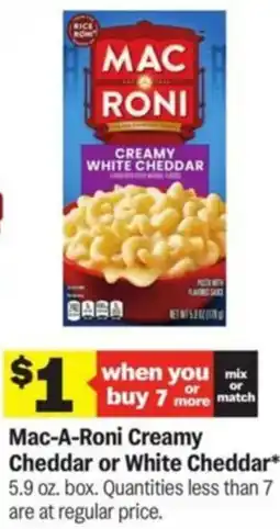 Meijer Mac-A-Roni Creamy Cheddar or White Cheddar offer