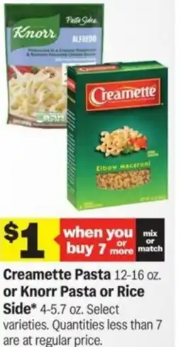 Meijer Creamette Pasta or Knorr Pasta or Rice Side offer