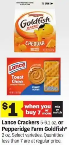 Meijer Lance Crackers or Pepperidge Farm Goldfish offer