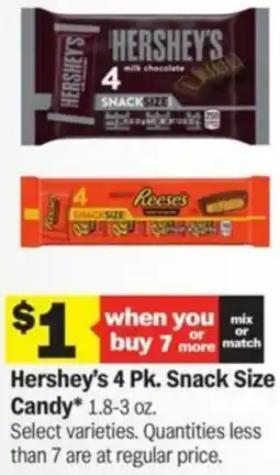 Meijer Hershey's Snack Size Candy offer