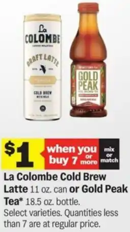 Meijer La Colombe Cold Brew Latte or Gold Peak Tea offer